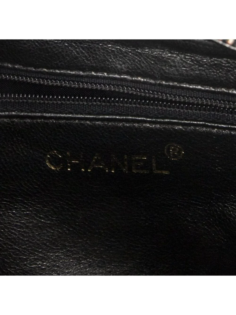 Chanel CC Logo Fringe Chain Shoulder Bag Black Quilted Lambskin Leather